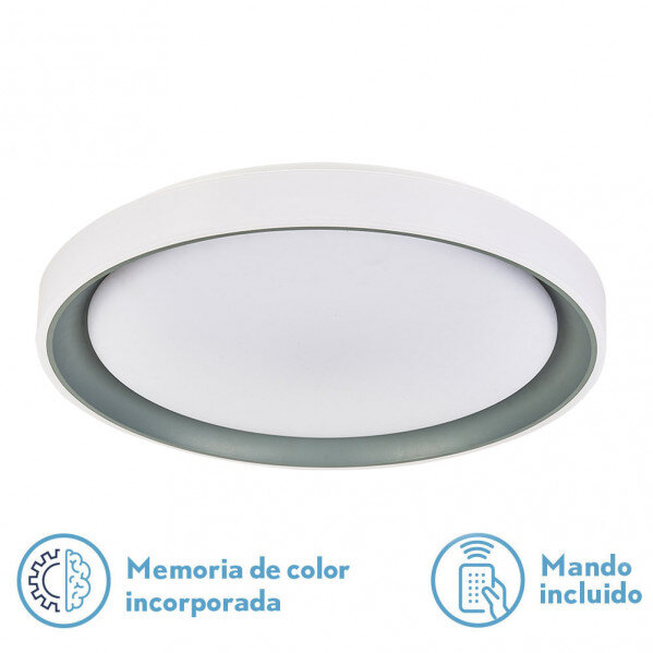 Plafon Luanda 96w 3000-4000-6000k Gris Red.7x49,5d 10800lm Reg.intens. C.remoto C/memoria