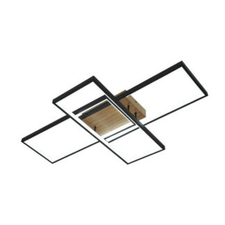 Plafon Madaleta 134w 3000-4000-6500k Negro/madera 14740 Lm C/remoto,memoria Y Reg.intensidad 9,5x79x49,5cm