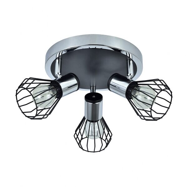 Plafon Mateo 3xe14 Cromo/negro 15x28x28 Cm