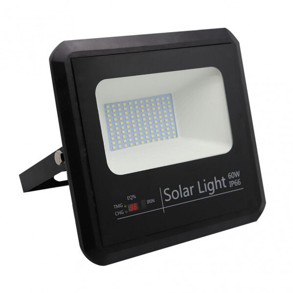 Proyector Solar Malaquita 60w 6500k Negro 5400lm (23x25,5x6,5)(35x35x2)cm Mando Y Cable 5m - Image 2