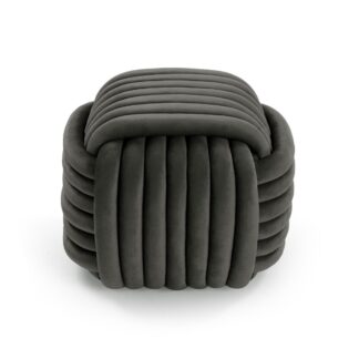 PUF CUADRADO GRIS OSCURO KNOT