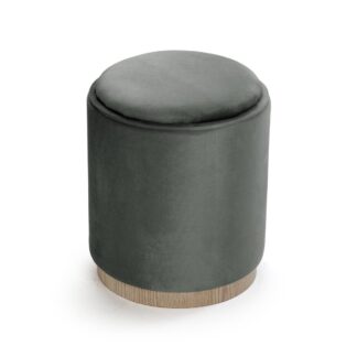 PUFF CON ALMACENAMIENTO Y BANDEJA VELVET GRIS