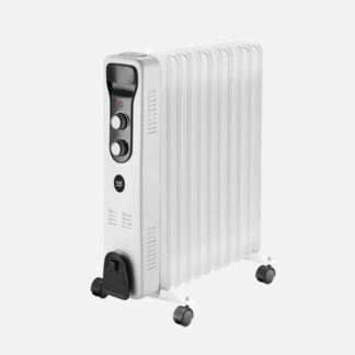 Radiador Aceite Brasilia 2500w 11elem.blanco/negro 3potencias Antivuelco Termostato Reg.seguridad.asa 59,5x48x24cm