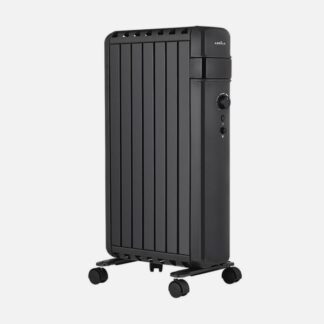 Radiador Aceite Polonia 1500w Negro Aletas Cerradas 7elementos 3potencias Antivuelco Prot.seguridad 63,5x37,5x24,5cm