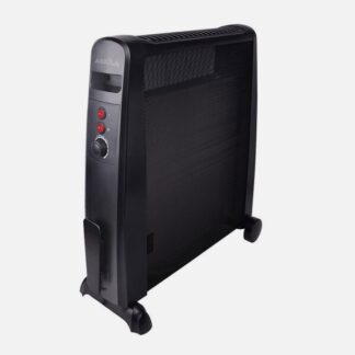 Radiador De Mica Otoño 2000w 2elementos Negro 2poteencias Antivuelco,termostato, C/ruedas 64,8x52,5x23cm