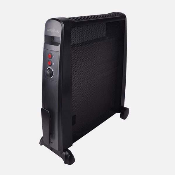 Radiador De Mica Otoño 2000w 2elementos Negro 2poteencias Antivuelco,termostato, C/ruedas 64,8x52,5x23cm