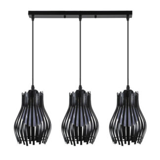 Regleta Ragusa Negra 3xe27 Regx64x16cm