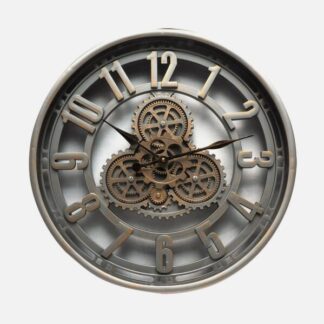 Reloj De Pared Alfacar Champan 50x50x7cm Engranajes Con Movimiento