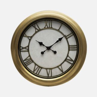 Reloj De Pared Almita Oro 60d Agujas Retro Industrial Gran Tamaño Numeros Romanos