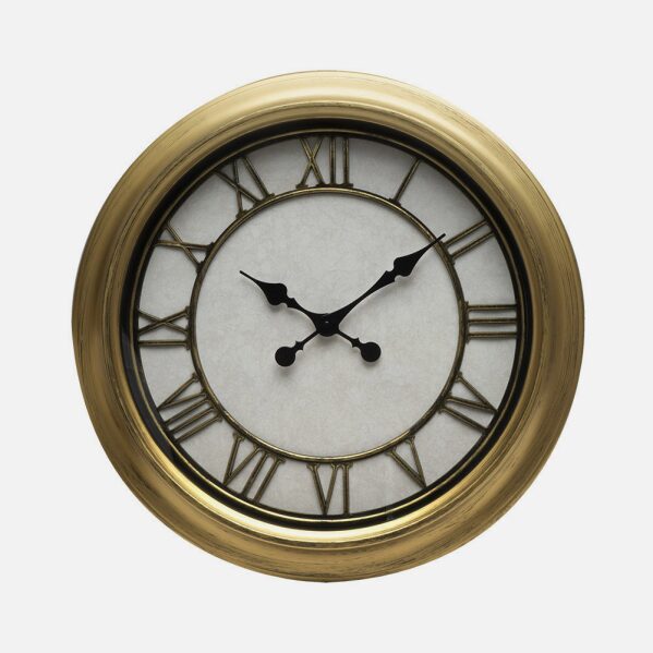 Reloj De Pared Almita Oro 60d Agujas Retro Industrial Gran Tamaño Numeros Romanos
