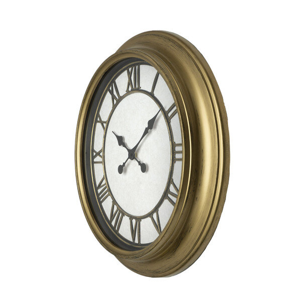Reloj De Pared Almita Oro 60d Agujas Retro Industrial Gran Tamaño Numeros Romanos - Image 2