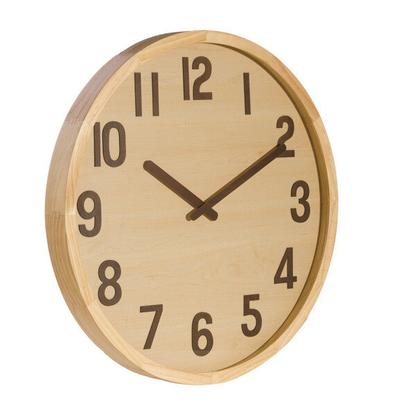 Reloj De Pared Borgoña Madera Clara 60x60x5cm Movimiento Continuo - Image 2