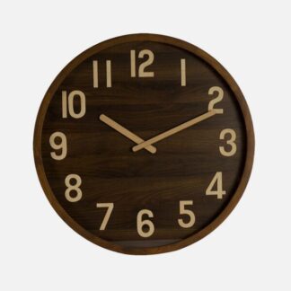 Reloj De Pared Borgoña Madera Oscura 60x60x5cm Movimiento Continuo