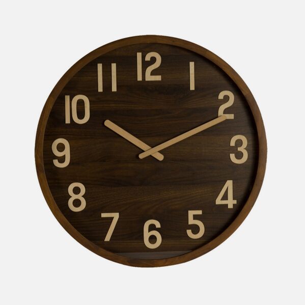 Reloj De Pared Borgoña Madera Oscura 60x60x5cm Movimiento Continuo