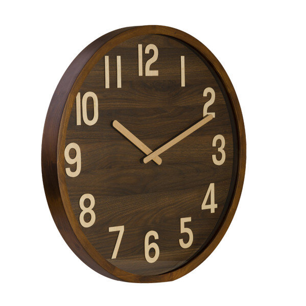 Reloj De Pared Borgoña Madera Oscura 60x60x5cm Movimiento Continuo - Image 2
