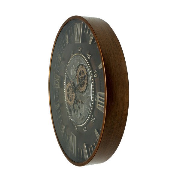 Reloj De Pared Catanias Oro/cuero 59x59x8,5cm Movimiento Continuo - Image 2
