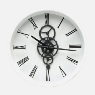 Reloj De Pared Duque Blanco/negro 46x46x7cm Engranajes Con Movimiento
