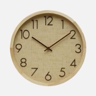 Reloj De Pared Grenoble Haya/rafia Natural 40x40x4,5cm Mov Continuo