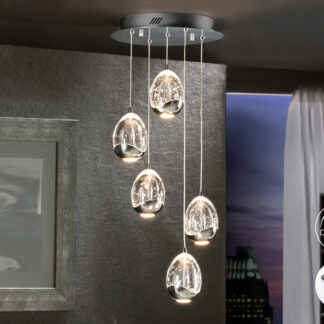ROCIO- LAMPARA 5L CROMO 30D DIMABLE