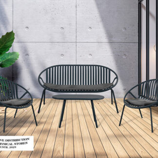 SAORI -SET SALON EXTERIOR- GRIS OSCURO