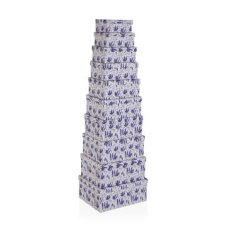SET 10 CAJAS CARTON LAVANDA