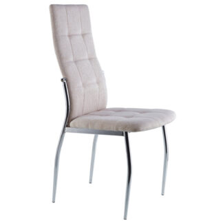 SILLA COMEDOR DIANA TEJIDO BEIGE / CROMO
