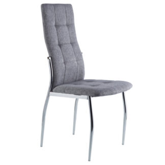 SILLA COMEDOR DIANA TEJIDO GRIS / CROMO