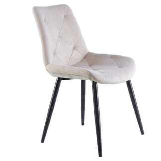 SILLA COMEDOR MARLENE TEJIDO BEIGE / NEGRO
