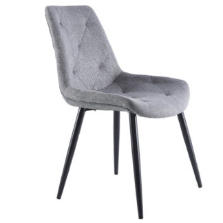 SILLA COMEDOR MARLENE TEJIDO GRIS / NEGRO