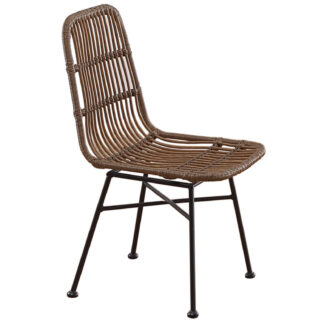 SILLA EXTERIOR / INTERIOR THAI RATTAN SINTÉTICO  MARRON / NEGRO.