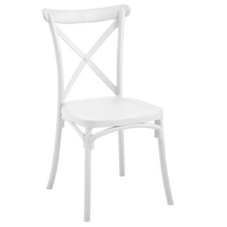 SILLA POLIPROPILENO CROSSBACK BLANCO.