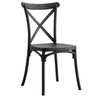 SILLA POLIPROPILENO CROSSBACK NEGRO.