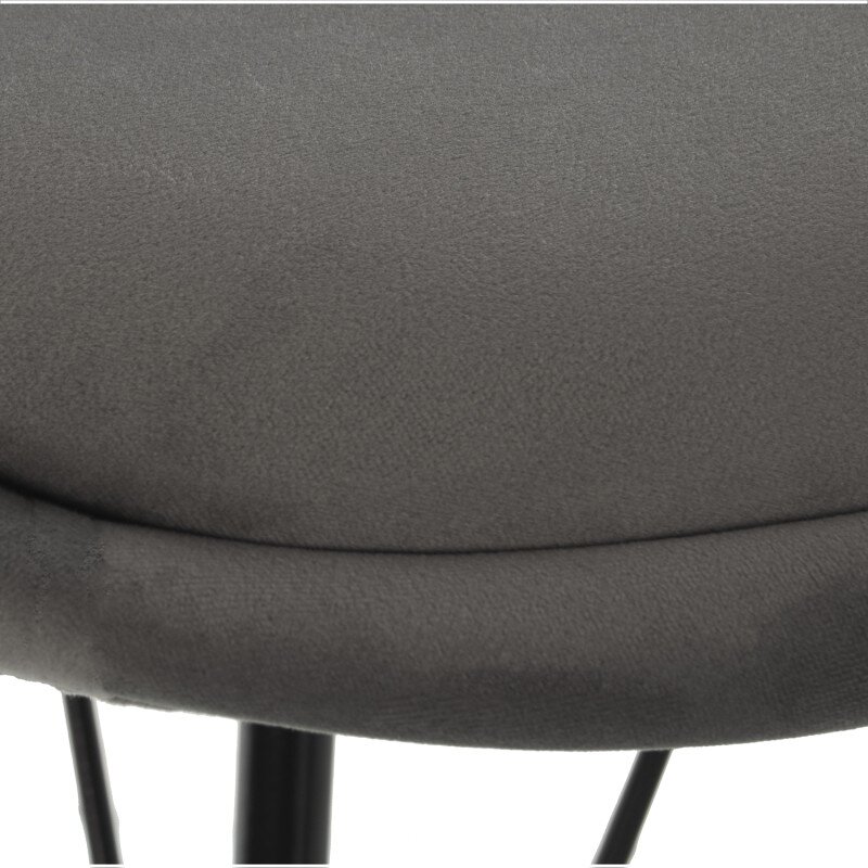 Silla Terciopelo Gris C/patas Metal Negro 48x55x83cm, Alt.asiento:50cm - Image 4