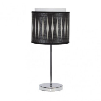 Sobremesa Alexandra 1xe14 Cromo/madera Negra 42x17x17 Cm