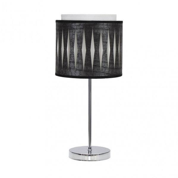 Sobremesa Alexandra 1xe14 Cromo/madera Negra 42x17x17 Cm