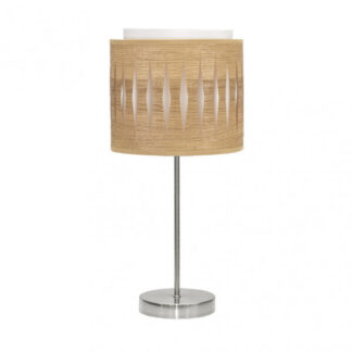 Sobremesa Alexandra 1xe14 Niquel/madera Clara 42x17x17 Cm