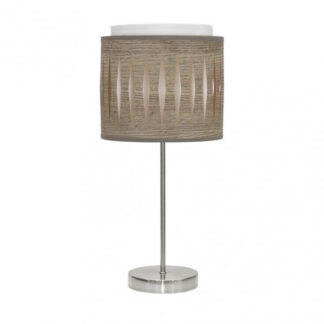 Sobremesa Alexandra 1xe14 Niquel/madera Gris 42x17x17 Cm