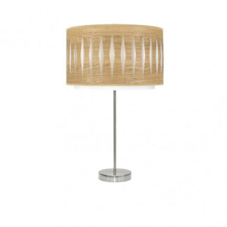 Sobremesa Alto Alexandra 1xe27 Niquel/madera Clara 61x30x30 Cm