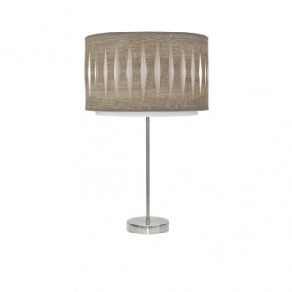 Sobremesa Alto Alexandra 1xe27 Niquel/madera Gris 61x30x30 Cm