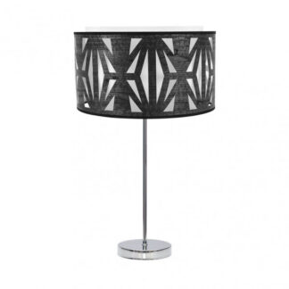 Sobremesa Alto Katerina 1xe27 Cromo/madera Negra 61x30x30 Cm