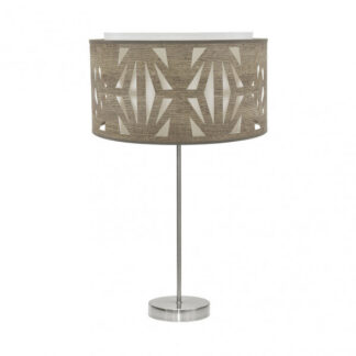 Sobremesa Alto Katerina 1xe27 Niquel/madera Gris 61x30x30 Cm