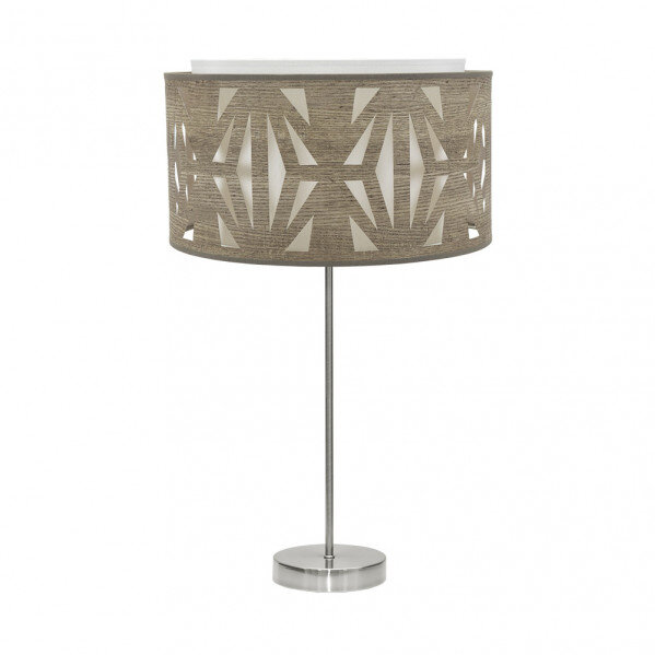 Sobremesa Alto Katerina 1xe27 Niquel/madera Gris 61x30x30 Cm