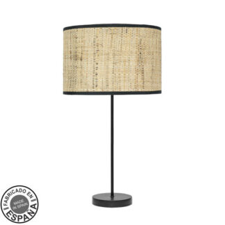 Sobremesa Alto Moda 1xe27 Negro/cañizo Oscuro 63x30x30 Cm