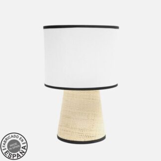 Sobremesa Camboya 1xe27 Blanco/natural 39x25x25cm