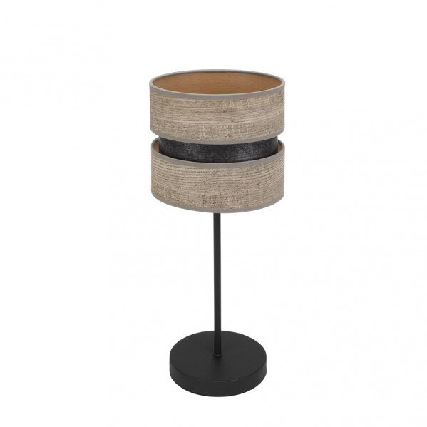 Sobremesa Colet 1xe14 Negro/madera Gris 43x18x18 Cm