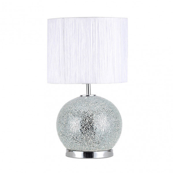 Sobremesa Cristal Secoya 1xe27+LED 5W 4000K 2 Encend.indep 50x30x30 Cm Mosaico Espejo/cromo C/pant Blanca