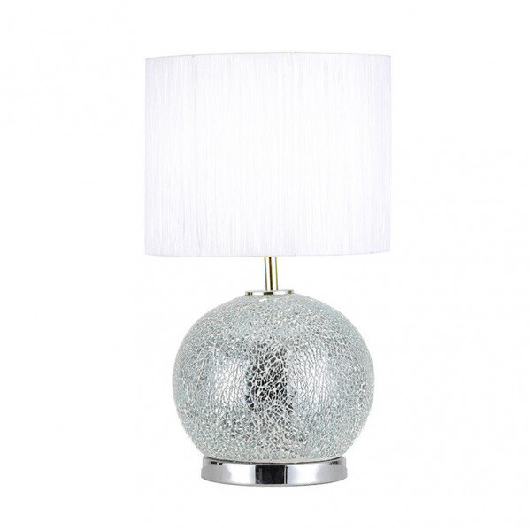 Sobremesa Cristal Secoya 1xe27+LED 5W 4000K 2 Encend.indep 50x30x30 Cm Mosaico Espejo/cromo C/pant Blanca - Image 4