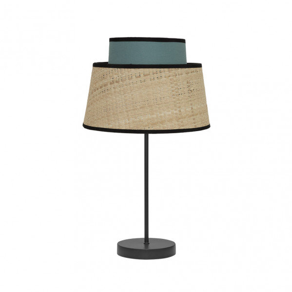 Sobremesa Jia 1xe14 Natural/turquesa 40x20x20 Cm