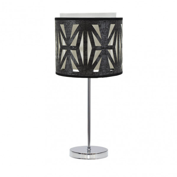 Sobremesa Katerina 1xe14 Cromo/madera Negra 42x17x17 Cm