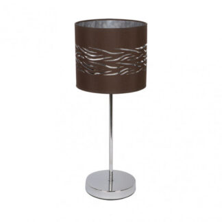 Sobremesa Niebla 1xe14 Cromo/marron-plata 43x17x17 Cm